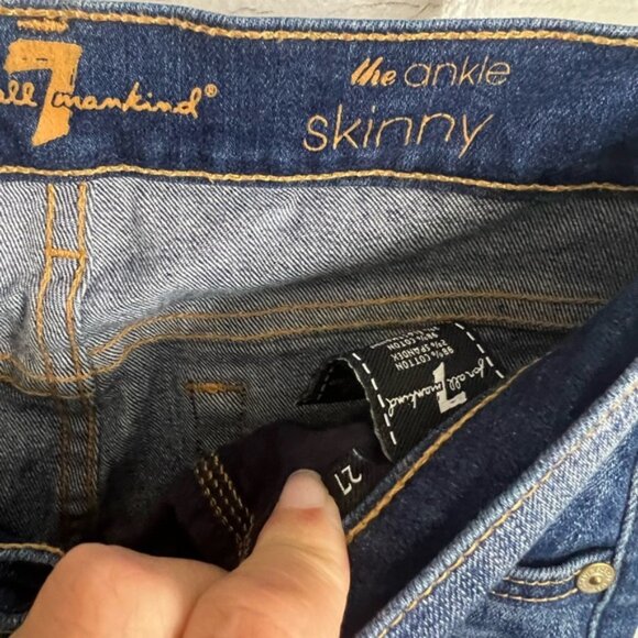 7 for all mankind skinny jeans distressed size 27 - Picture 5 of 7